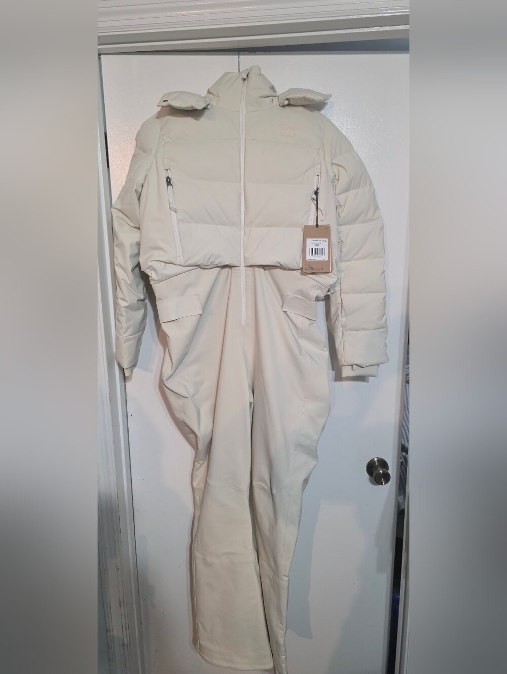 The North Face X Skims Off the Clock One-Piece Snowsuit Bone Women Size XL NWT